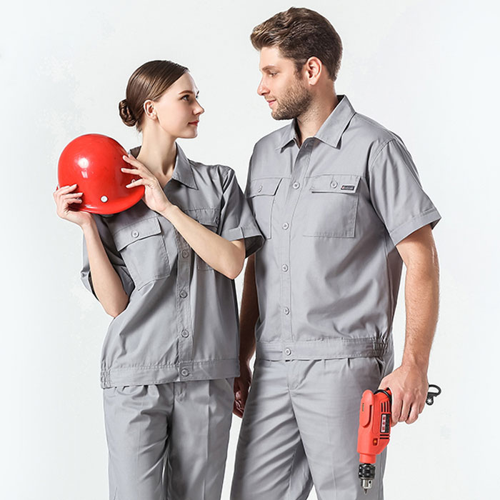 夏季工作服套裝 純藍(lán)工作服定做 JL-XJ180