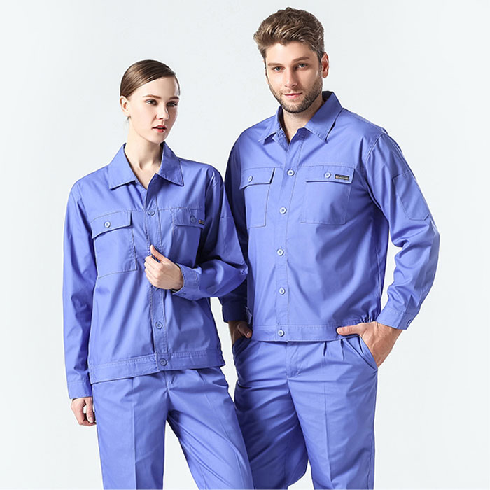 夏季工作服套裝 純藍(lán)工作服定做 JL-XJ180