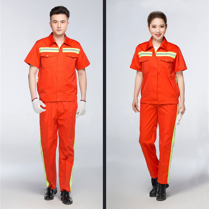 工地工作服定制 反光條橙色工作服套裝JL-GC013